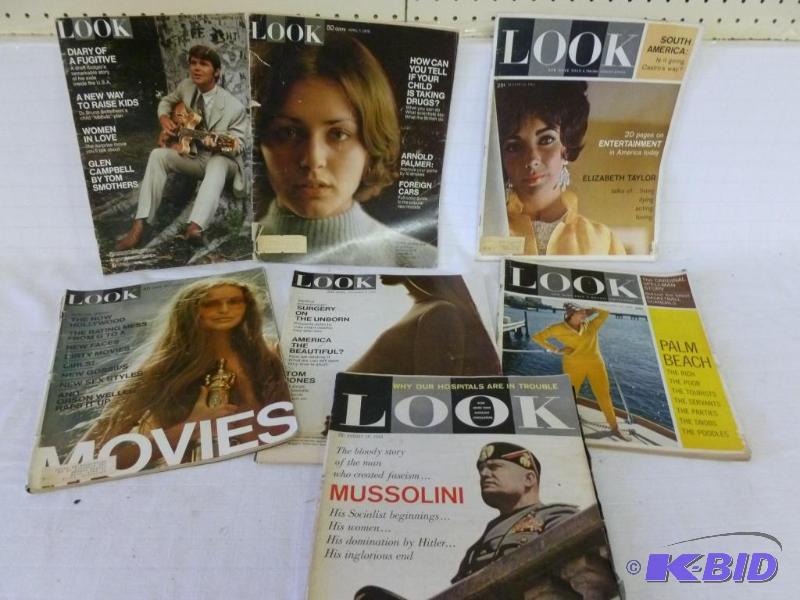 lot 131 image: Lot of six vintage 1960s and 70s Look magaz...