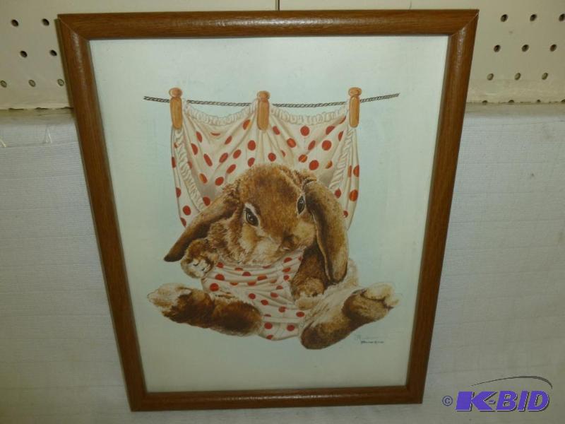 lot 174 image: Poland - Bunny pencil signed framed print tha...