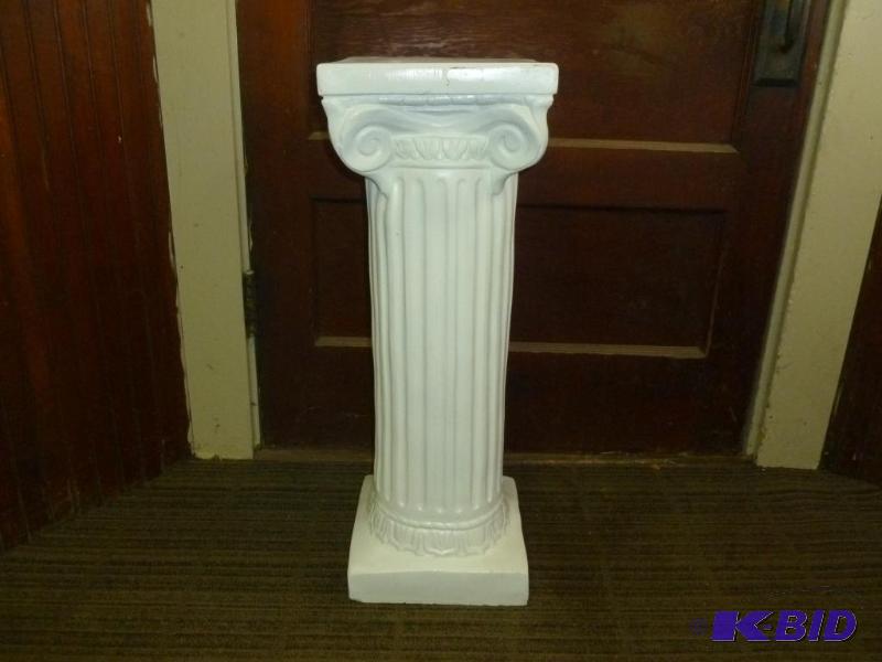 lot 18 image: Large molded plaster - pillar type plant stan...