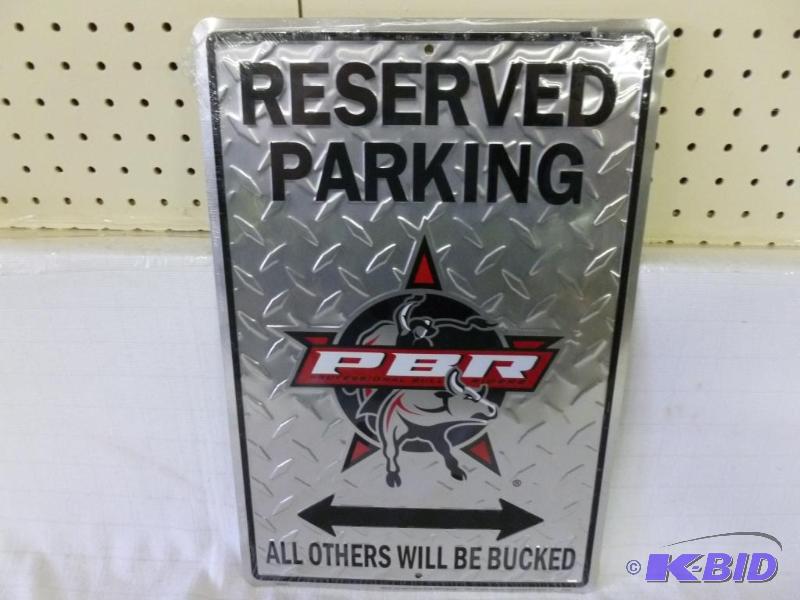 lot 187 image: Reserve Parking - PBR embossed metal sign tha...