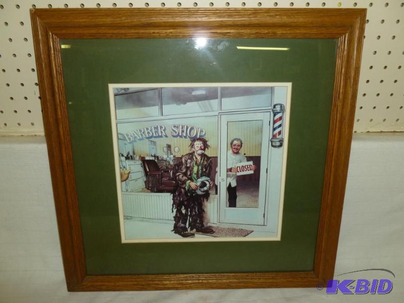 lot 36 image: Rust - Barber Shop oak framed and double matt...