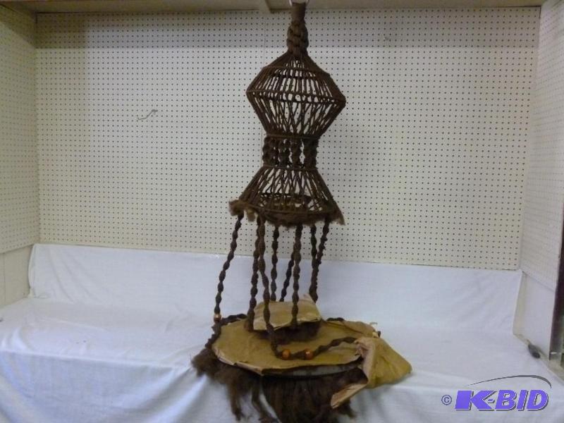 lot 39 image: Large macerate&nbsphanging glass top plant s...