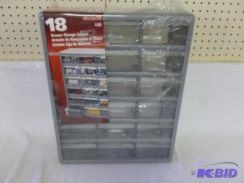 lot 69 image: Stack - On 18 drawer storage cabinet, brand n...