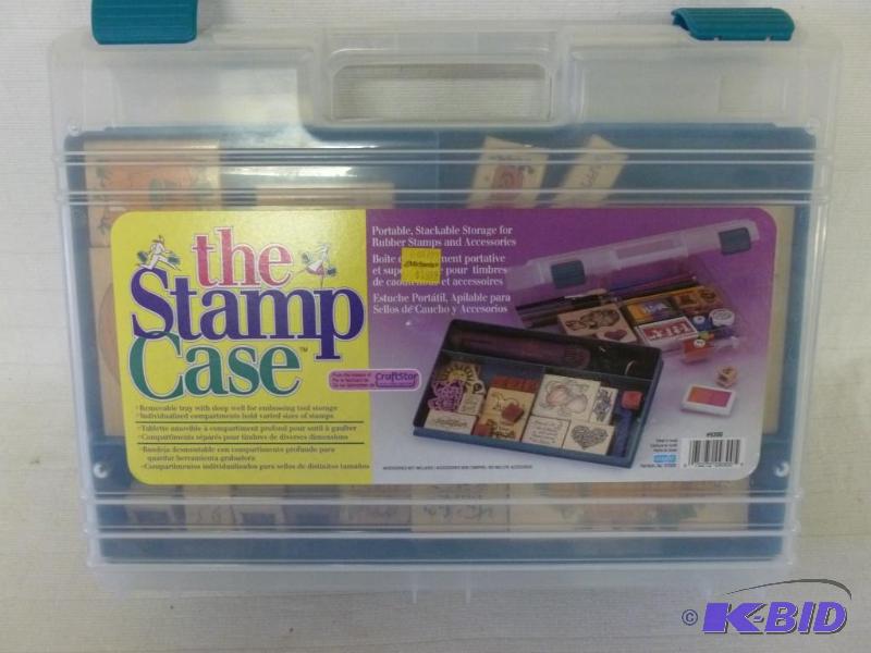 lot 72 image: The Stamp Case plastic organizer case and 15 ...