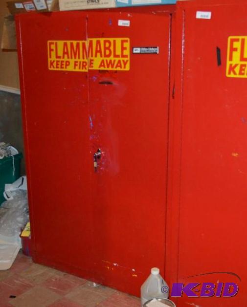 lot 10 image: Red Metal Storage Cabinet by Eagle &quotFlam...