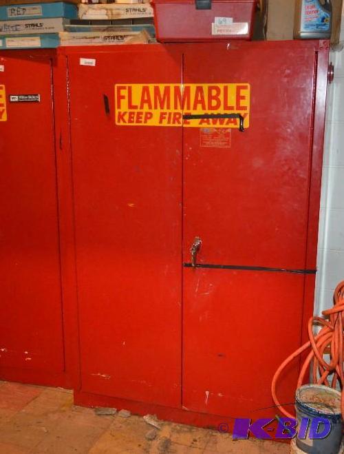 lot 11 image: Red Metal Storage Cabinet by Eagle &quotFlam...