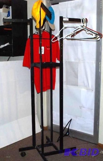lot 45 image: Black Rolling Rack for clothes, coats etc....