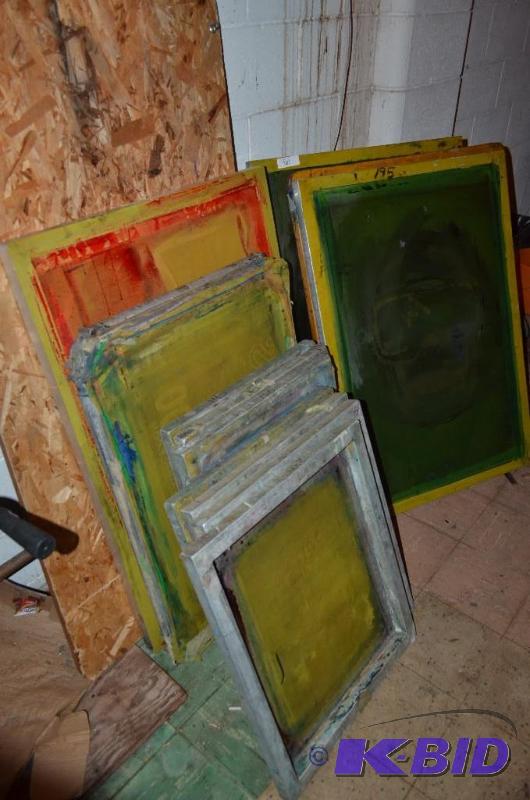 lot 61 image: Screen printing forms in back room...