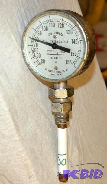 lot 81 image: Powers Dial Thermometer from The Regulator Co...