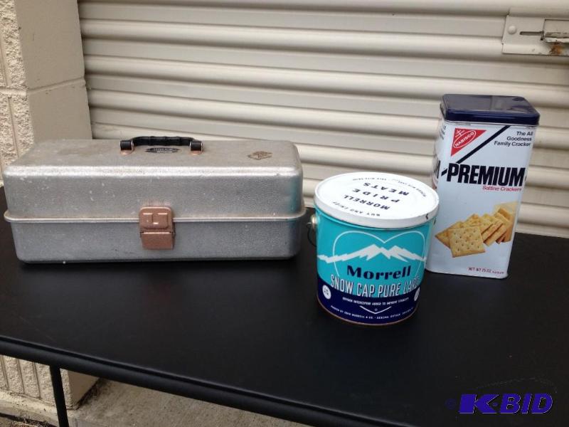 Vintage Tacklebox and Metal Containers