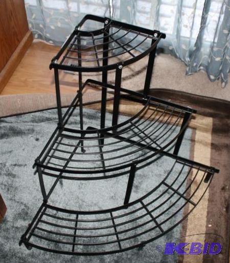 Metal 3-tier corner shelf, black 27.5&quot h...