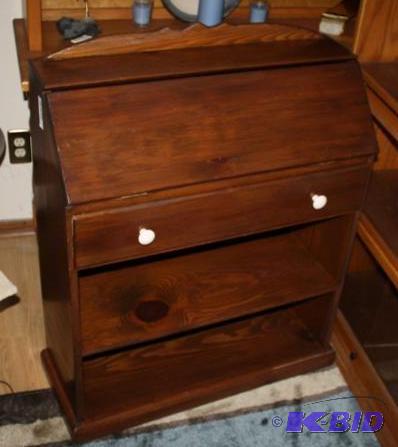 Antique writing desk with drawer and shelves ...