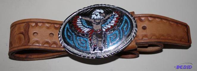 Leather belt with&nbspVintage&nbspAmerican ...