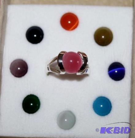 Sterling Silver Orb Ring with a interchangeab...