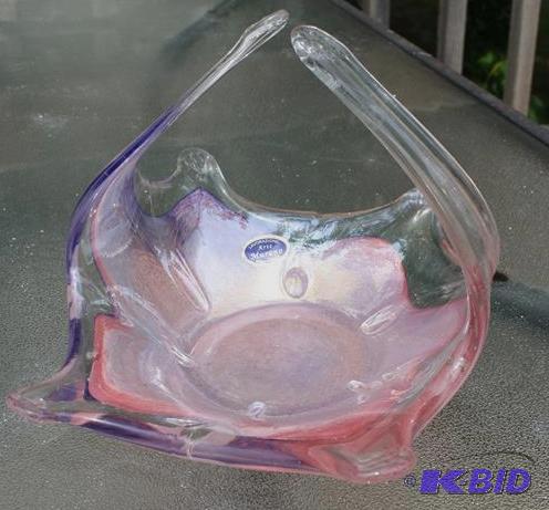 Murano glass bowl (basket) with label...