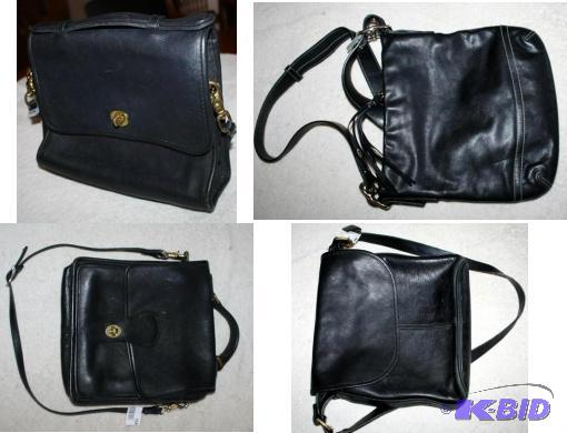 4 black Leather Shoulder Bag Purses with stra...