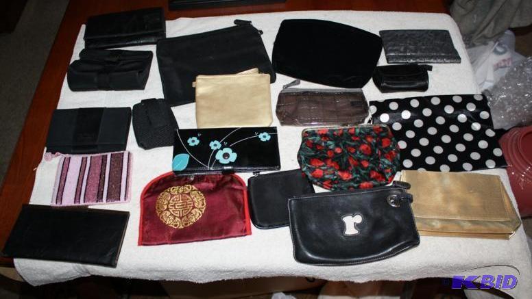Collection of clutch bags-black, polka dot, s...