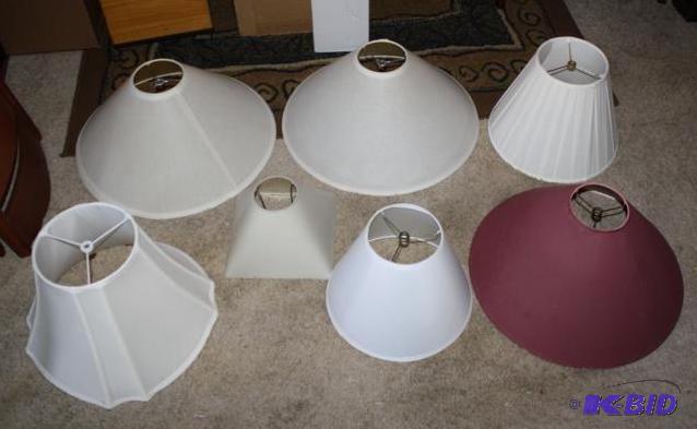 7 Assorted Lamp Shades. All but one have spid...