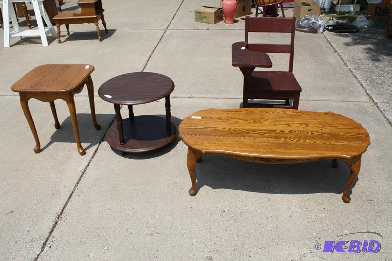 Antique desk, heirloom end table, coffee tabl...