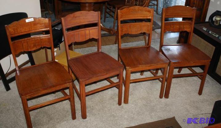 Set of 4 wood chairs with design 33.5&quot h...