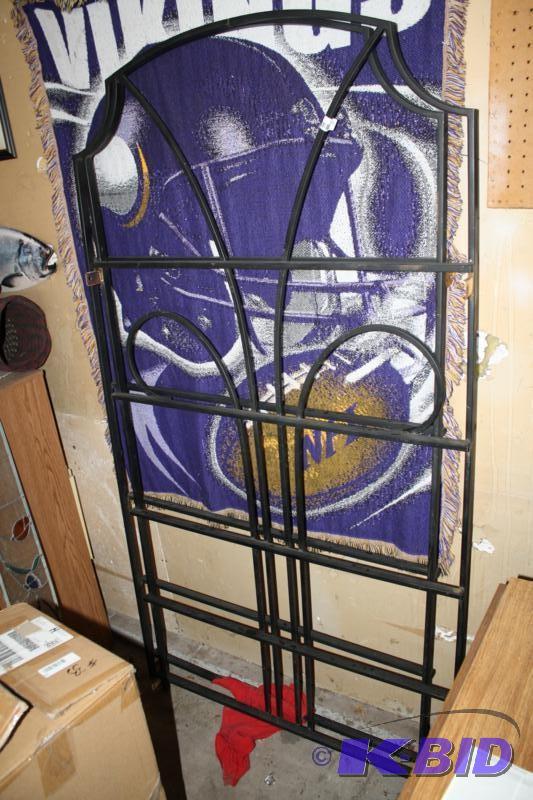 Black iron shelving with 3 glass shelves 24x6...