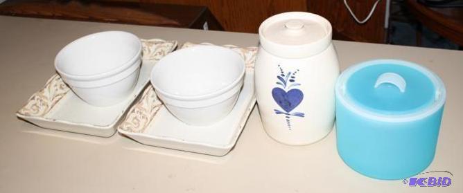 Kitchen storage ware   Two matching Hall bowl...