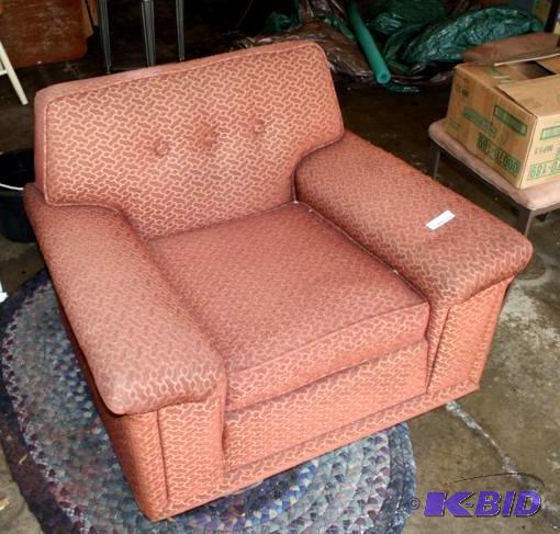 Retro 50s peach or salmon colored upholstere...