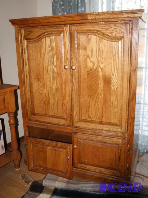 100% oak entertainment center, four cabinet d...