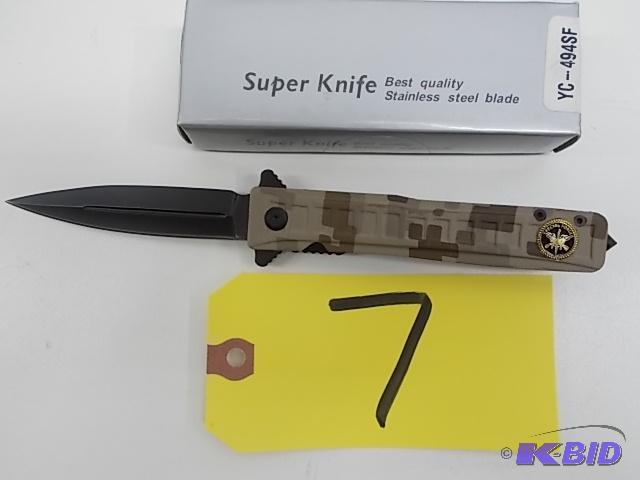 Super Knife YC-494SF Spring Assisted Lock Bla...