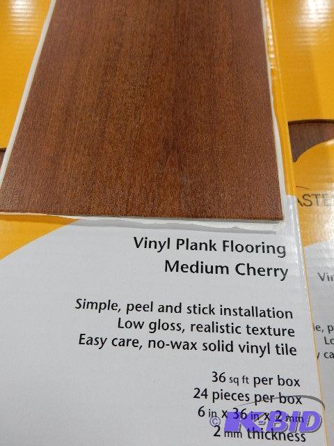 5 Boxes of Vinyl Floor Covering, Cherry finis...