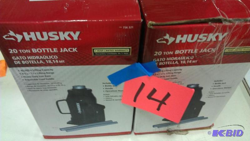 2 Twenty Ton Bottle Jacks. Husky. In taped up...