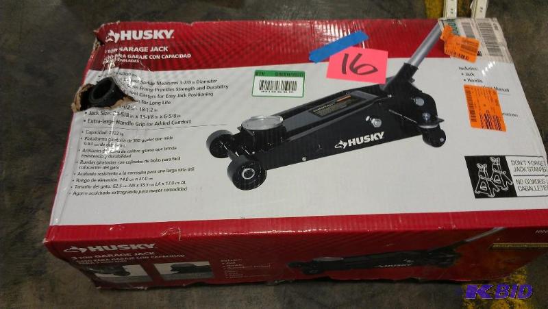 Three Ton Garage Jack. Husky. Appears to be i...