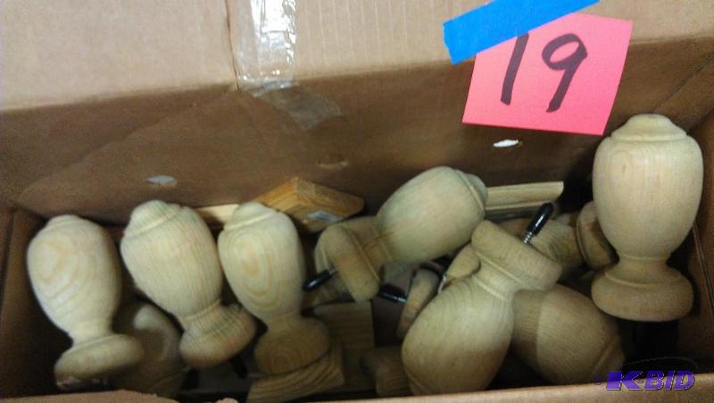 Large wood finials with square base. Unfinish...