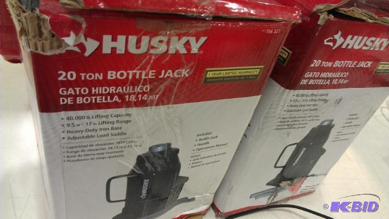 Two 20 Ton Bottle Jacks. Husky. In taped up H...