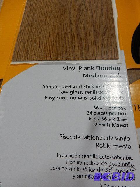 5 Boxes of Vinyl Floor Covering, Oak finish. ...