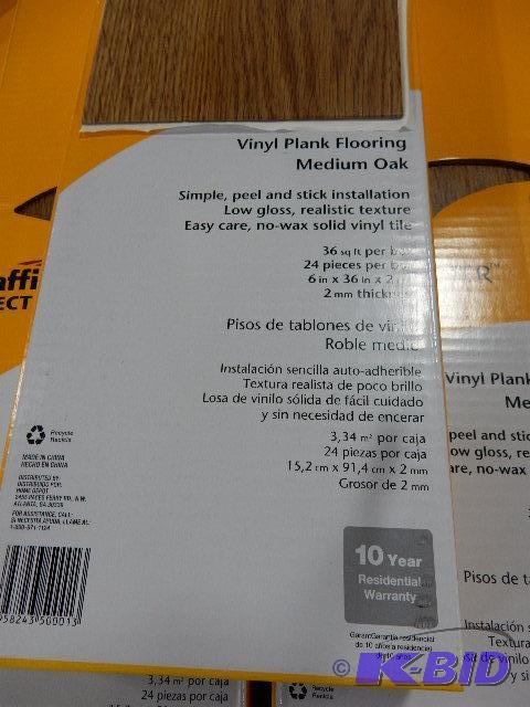 5 Boxes of Vinyl Floor Covering, Oak finish. ...