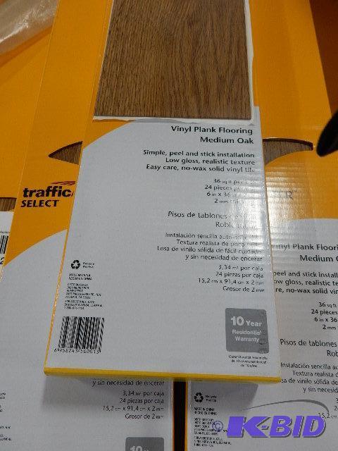 5 Boxes of Vinyl Floor Covering, Oak finish. ...