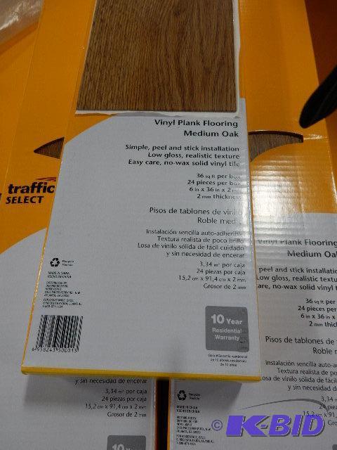 5 Boxes of Vinyl Floor Covering, Oak finish. ...
