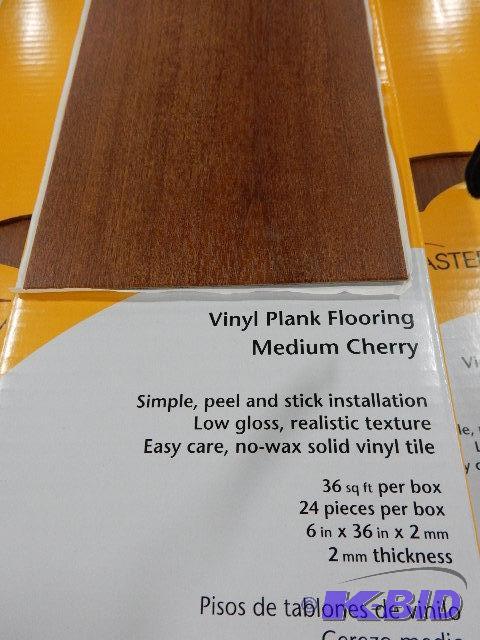 5 Boxes of Vinyl Floor Covering, Cherry finis...