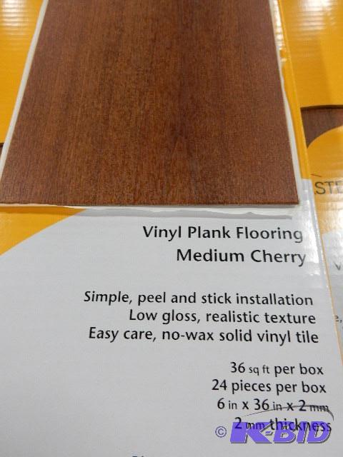 5 Boxes of Vinyl Floor Covering, Cherry finis...