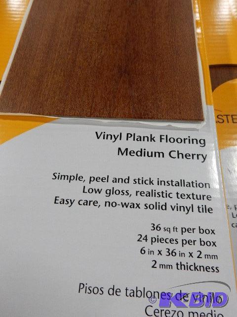 5 Boxes of Vinyl Floor Covering, Cherry finis...