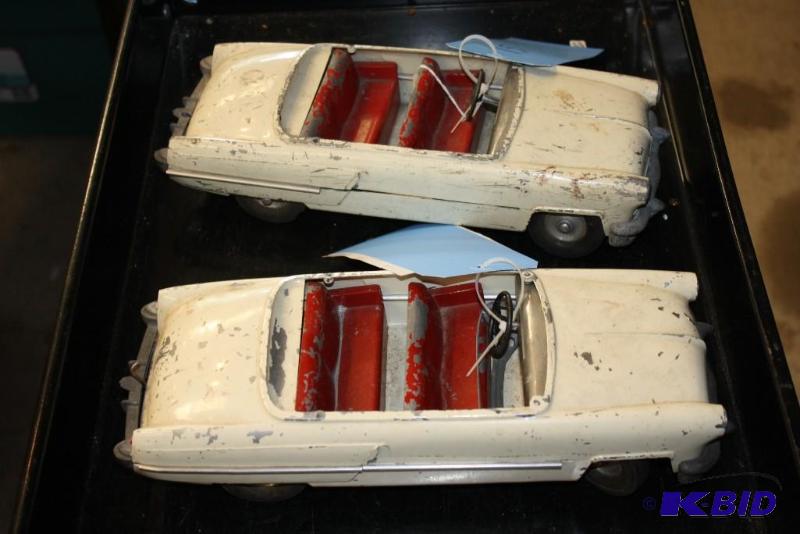 Lot of (2) Toy White Convertibles, two seater...