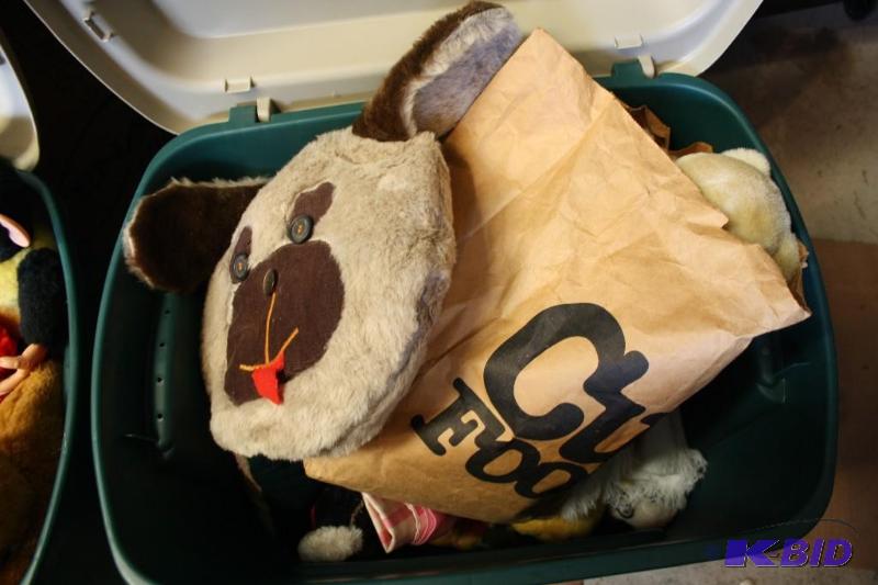 Plastic Tub Lot Including Stuffed Toys and m...