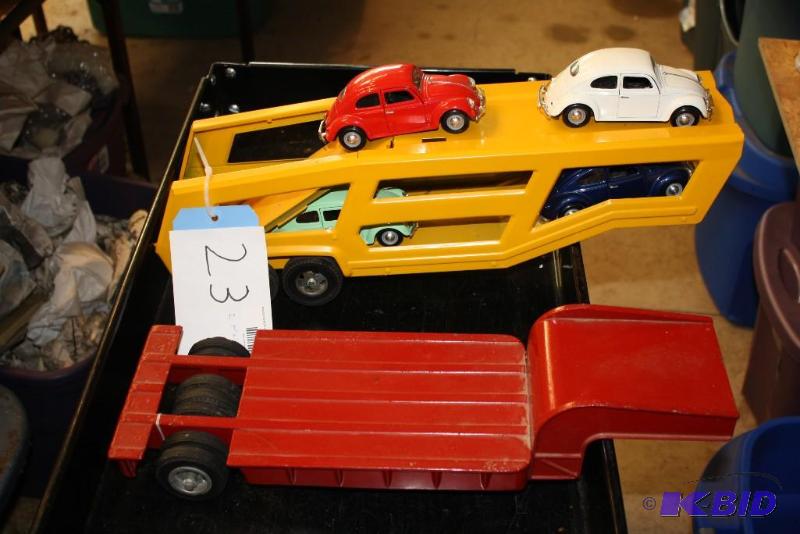 Lot of (2) Toy Trailers, (1) Red Trailer and ...