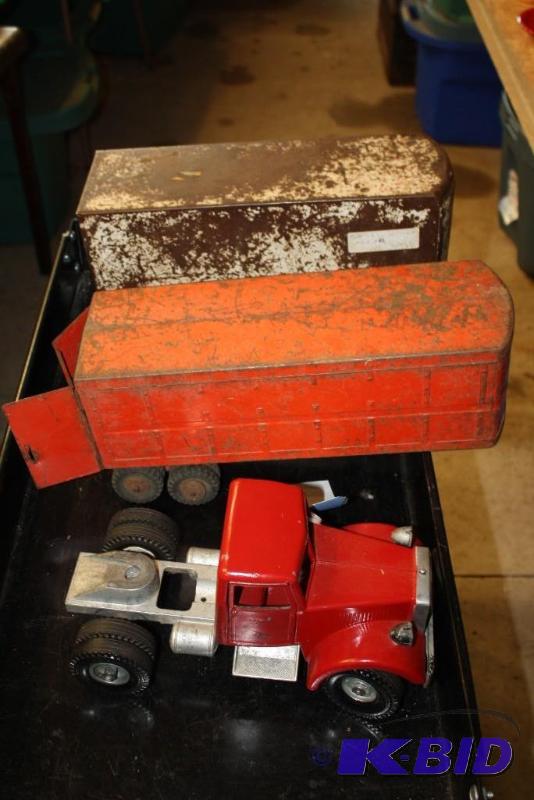 Lot of (3) items including (2) Metal Toy Trai...