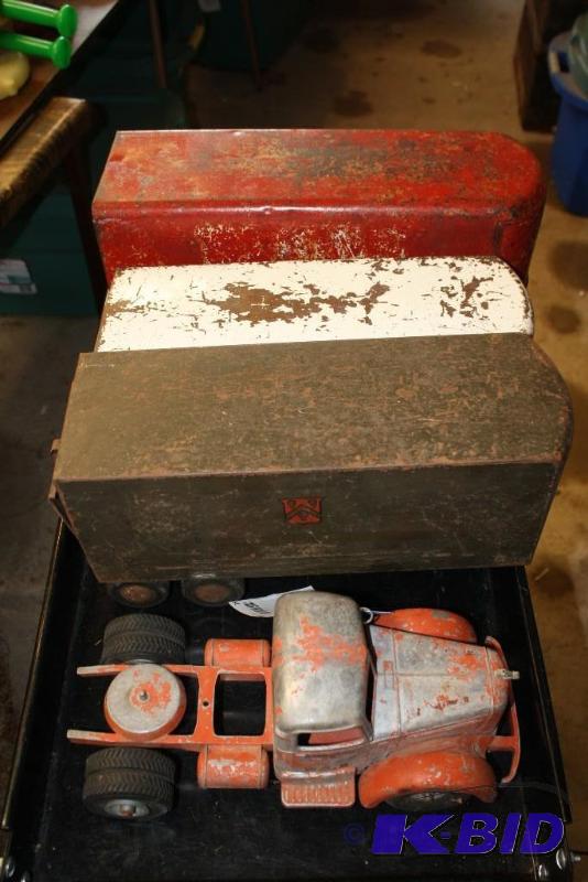 Lot of (4) items including (3) Metal Toy Trai...