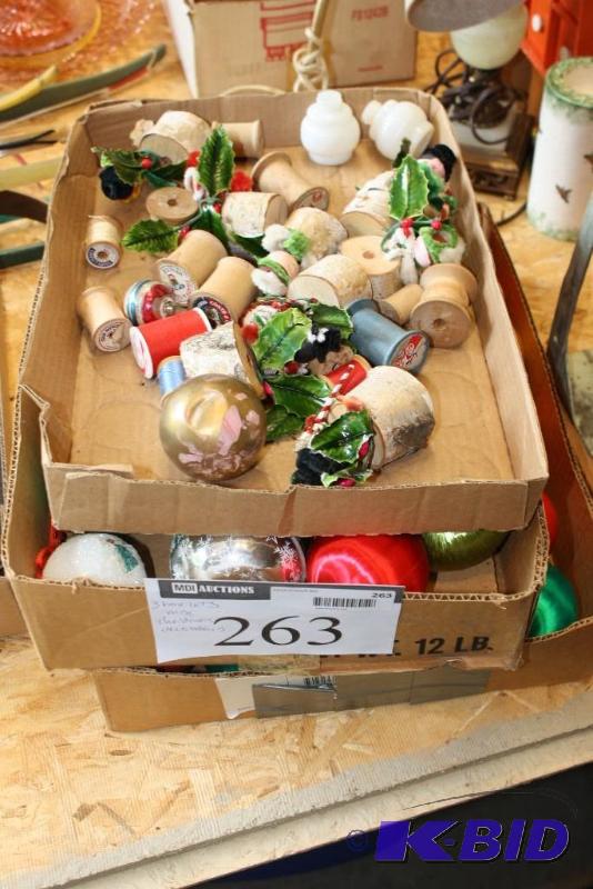(3) Box lot including Yarn Spools with and wi...
