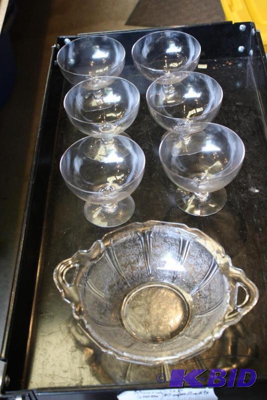 Lot of (7) Clear Cherry Blossom Glass Bowls...