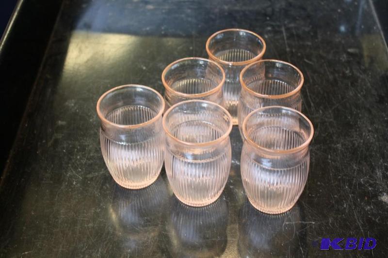 Lot of (6) Pink Depression Glass Tumblers...
