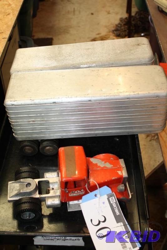 Lot of (3) items including (2) Metal Toy Trai...